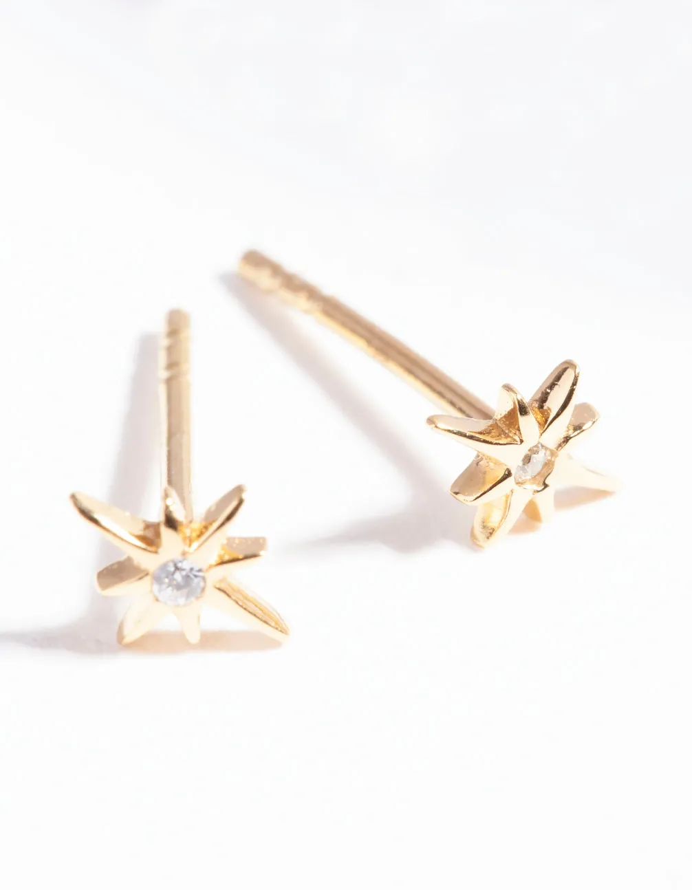 Gold Plated Sterling Silver Cubic Zirconia Starburst Earrings sold by lovisa product image thumbnail 4