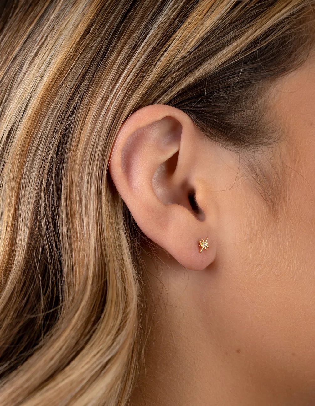 Gold Plated Sterling Silver Cubic Zirconia Starburst Earrings sold by lovisa product image thumbnail 2