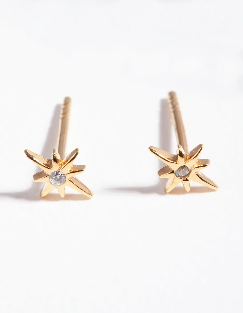 Gold Plated Sterling Silver Cubic Zirconia Starburst Earrings sold by lovisa product image thumbnail 3