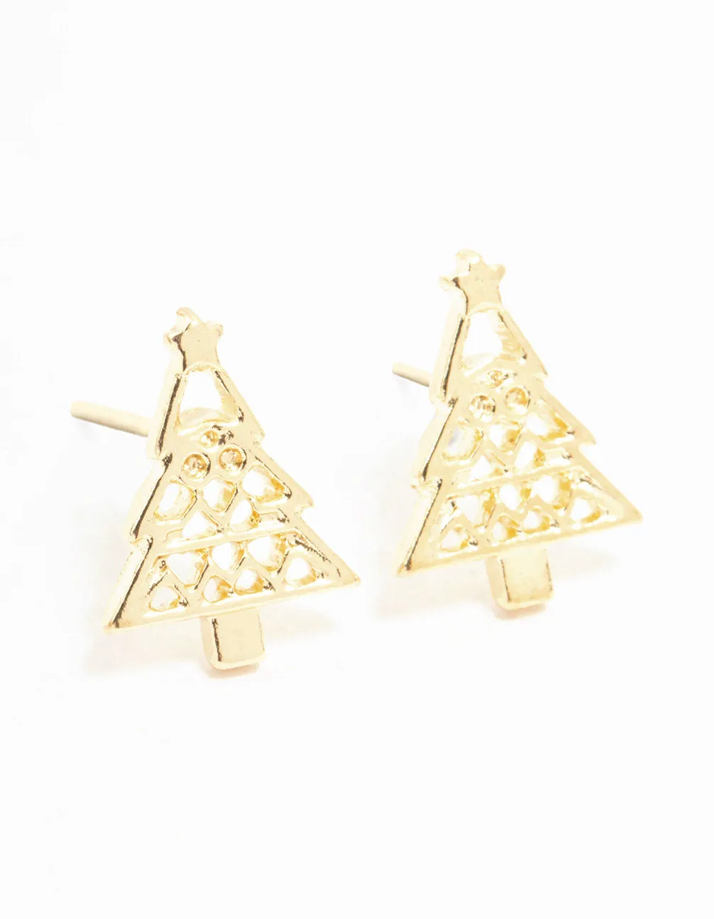 Gold Cutout Tree Stud Earrings sold by lovisa