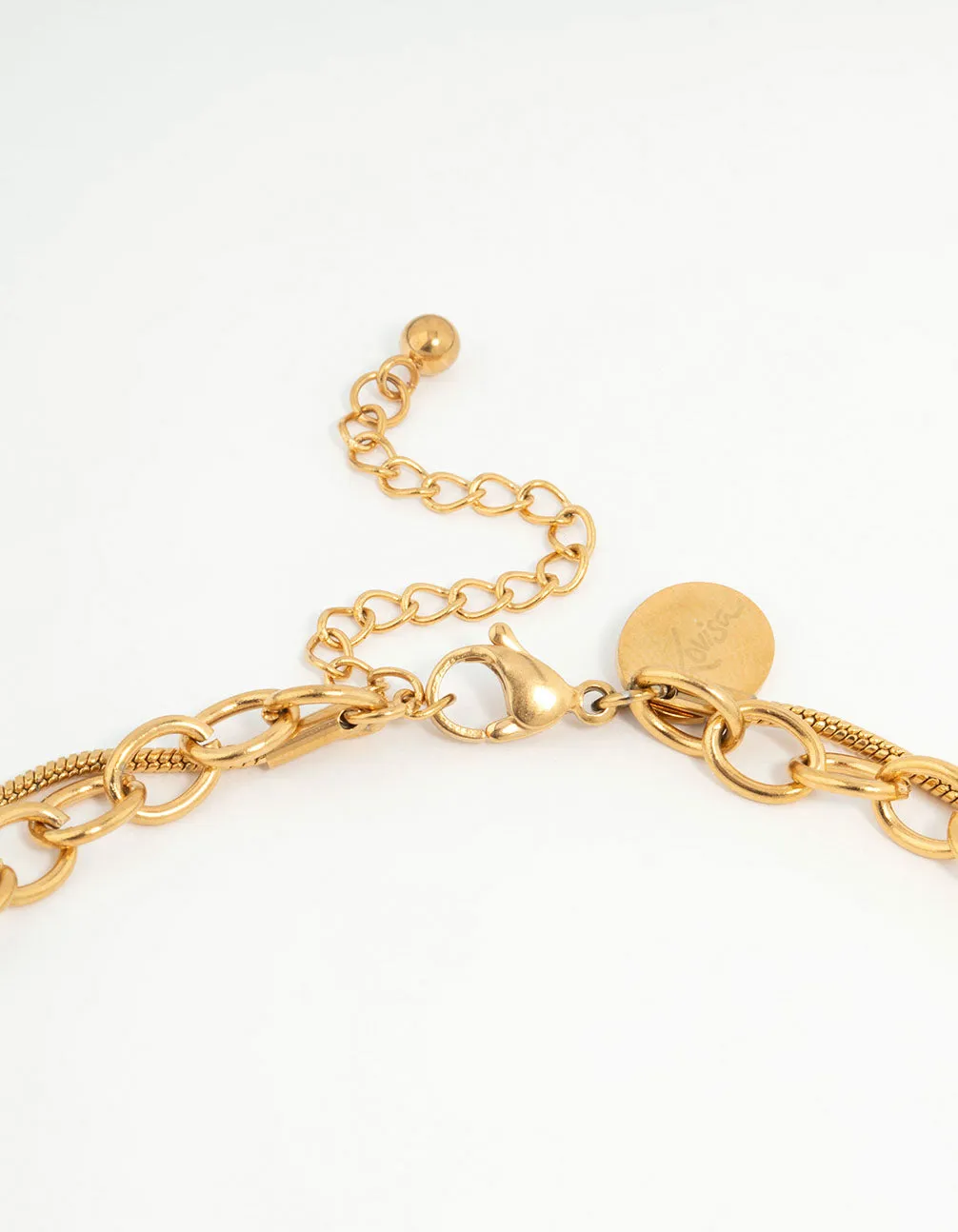 Waterproof Gold Plated Stainless Steel Layered Chain Necklace sold by lovisa product image thumbnail 3