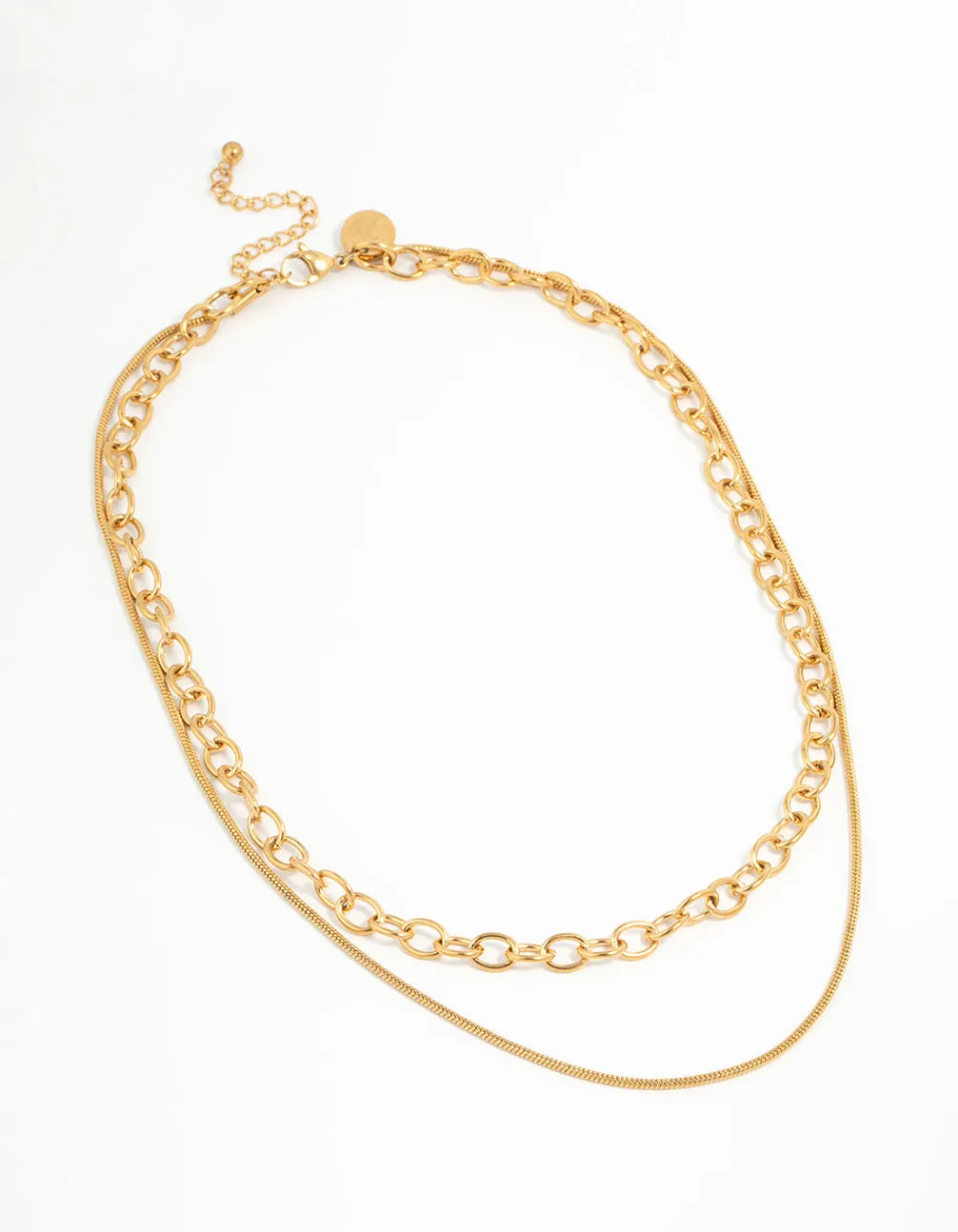 Waterproof Gold Plated Stainless Steel Layered Chain Necklace sold by lovisa product image thumbnail 2