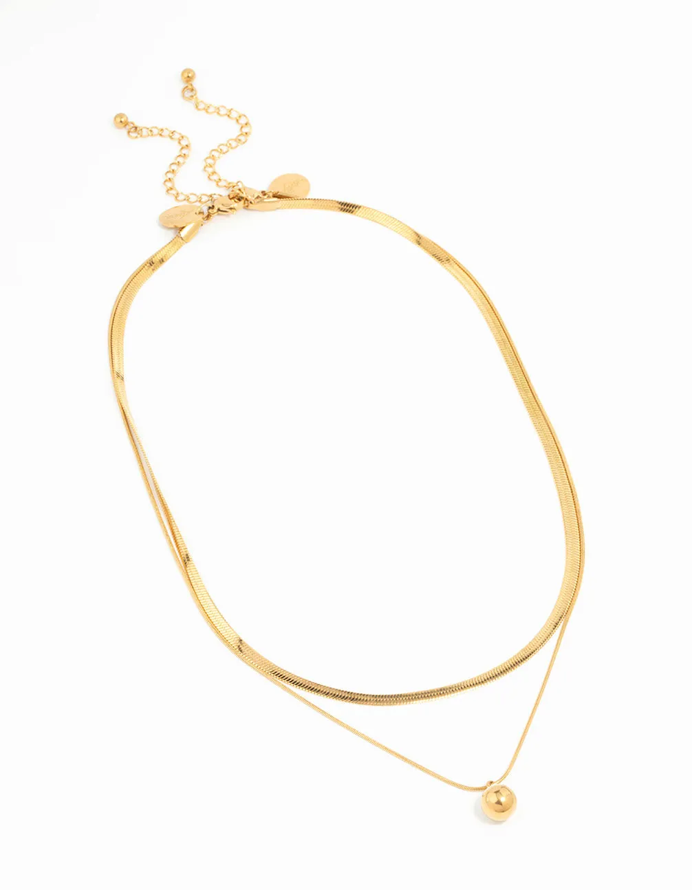 Waterproof Gold Plated Stainless Steel Layered Ball & Snake Chain Necklace sold by lovisa product image thumbnail 2