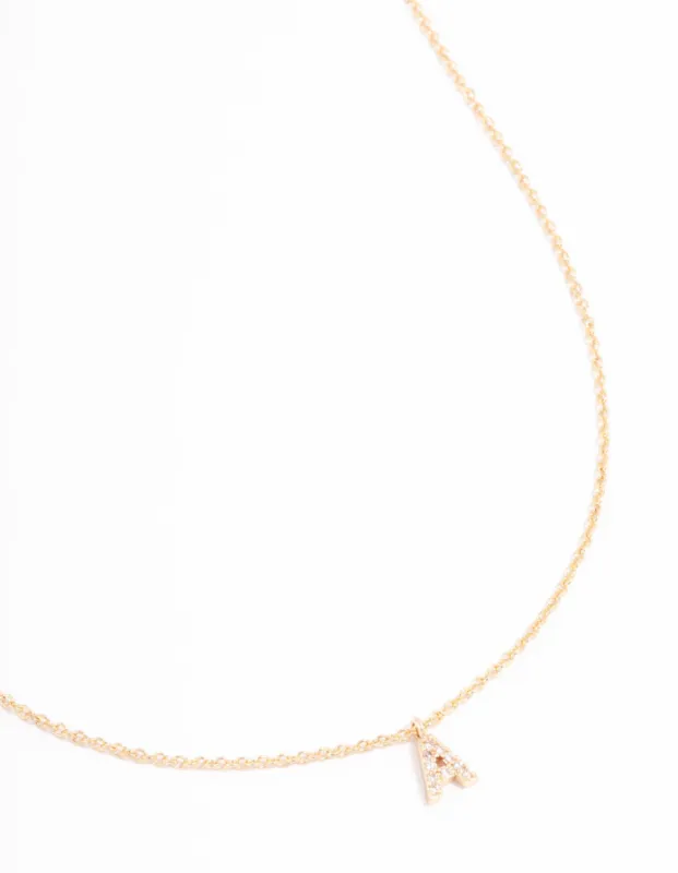 Gold Plated Cubic Zirconia Letter A Necklace sold by lovisa