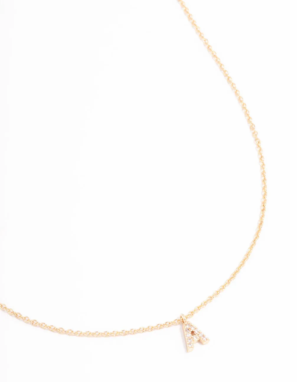 Gold Plated Cubic Zirconia Letter A Necklace sold by lovisa