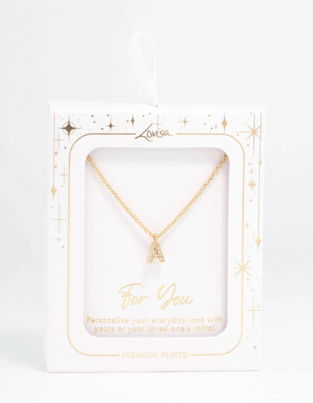 Gold Plated Cubic Zirconia Letter A Necklace sold by lovisa product image thumbnail 3