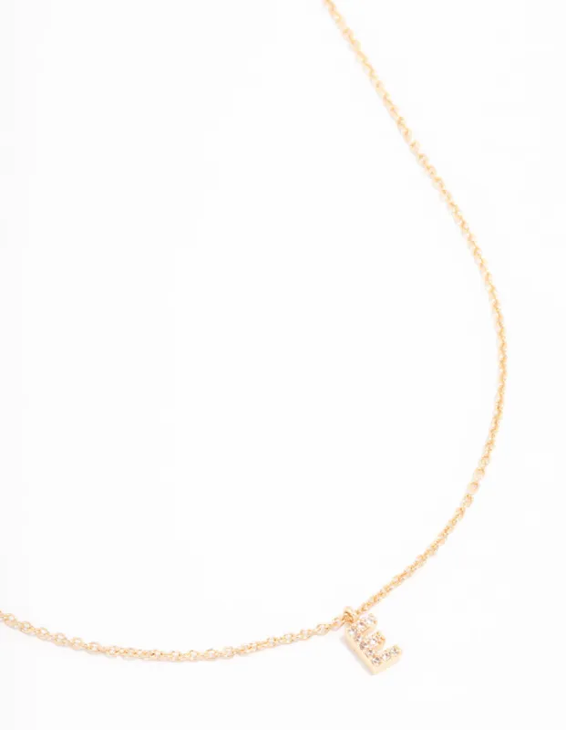 Gold Plated Cubic Zirconia Letter E Necklace sold by lovisa