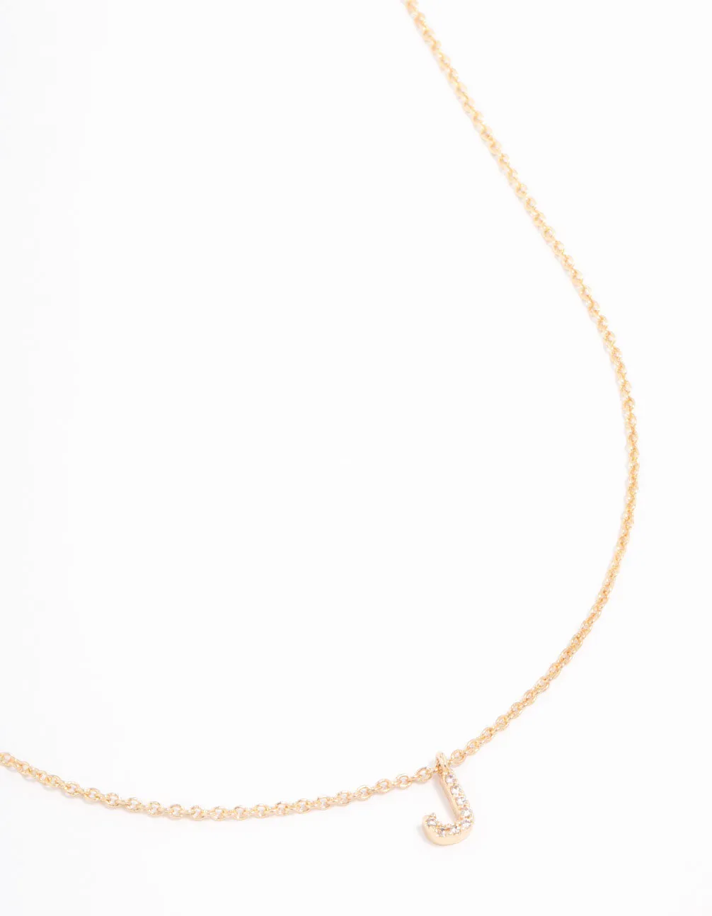 Gold Plated Cubic Zirconia Letter J Necklace sold by lovisa