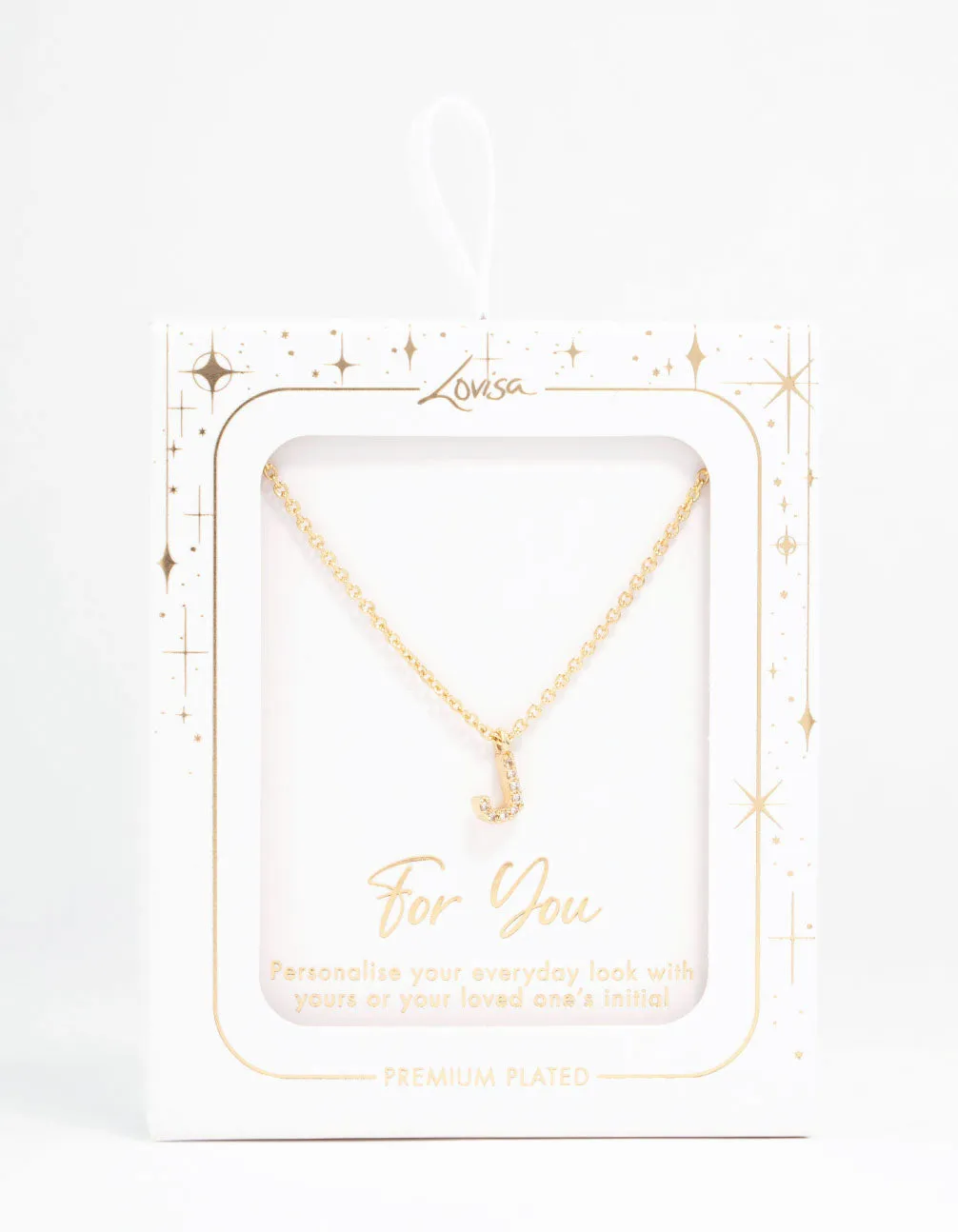 Gold Plated Cubic Zirconia Letter J Necklace sold by lovisa product image thumbnail 3
