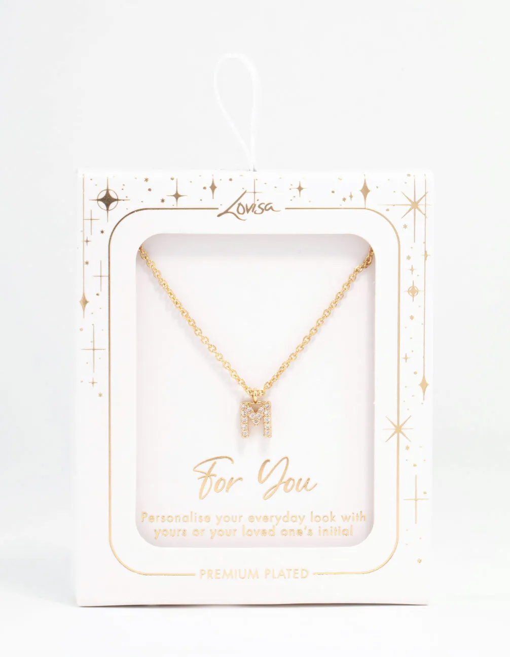 Gold Plated Cubic Zirconia Letter M Necklace sold by lovisa product image thumbnail 3