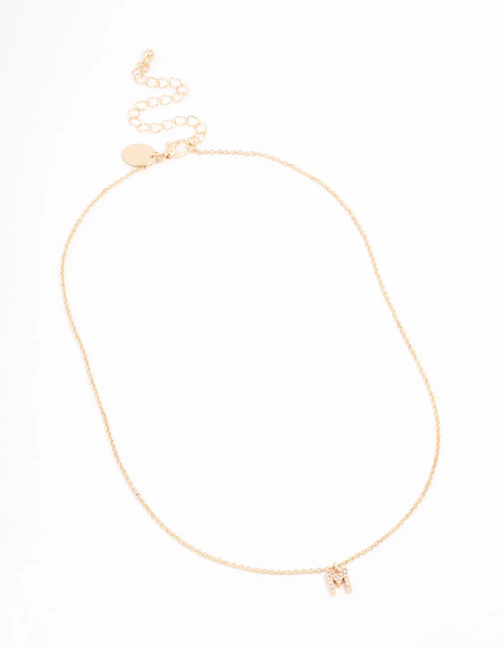 Gold Plated Cubic Zirconia Letter M Necklace sold by lovisa product image thumbnail 2