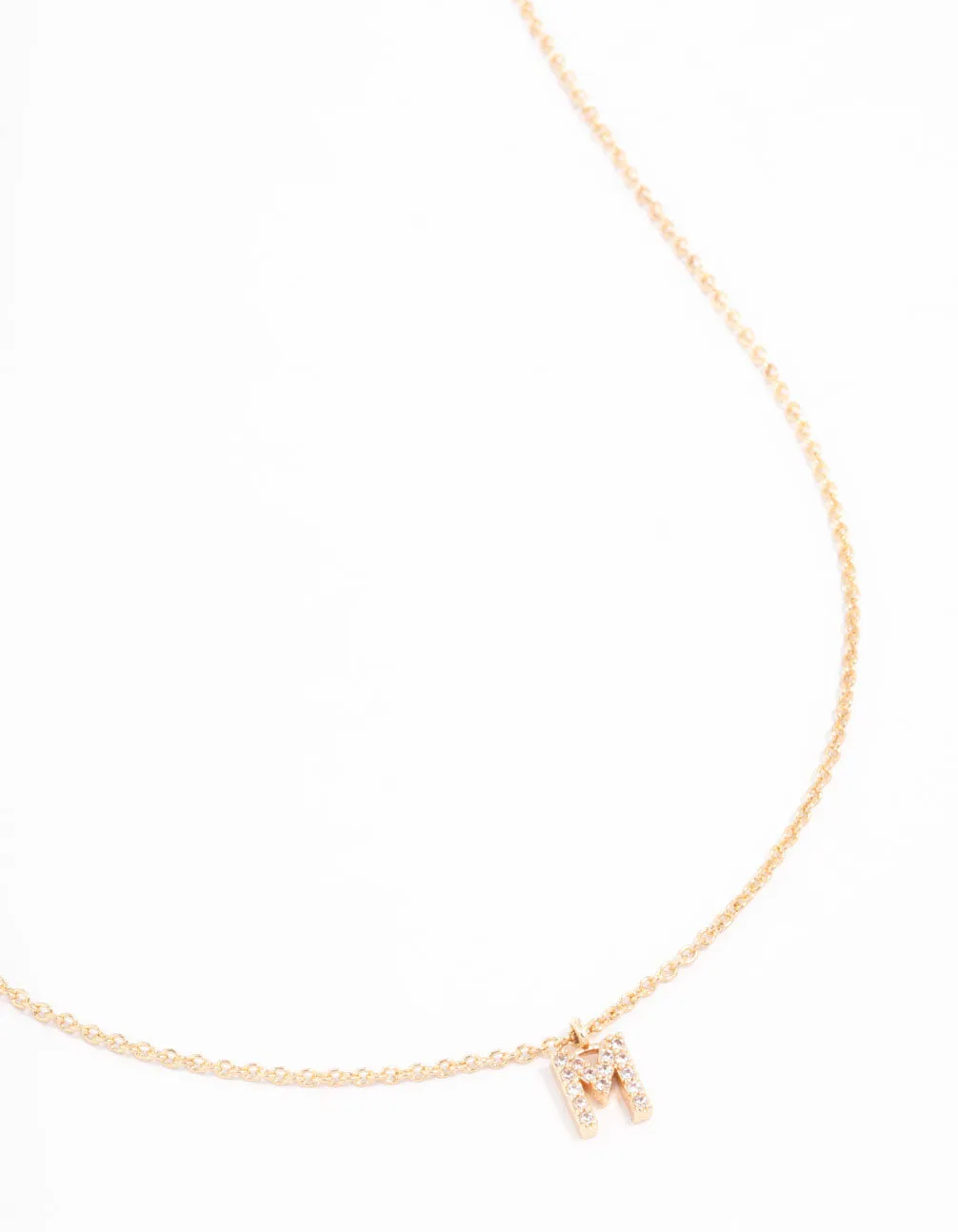 Gold Plated Cubic Zirconia Letter M Necklace sold by lovisa