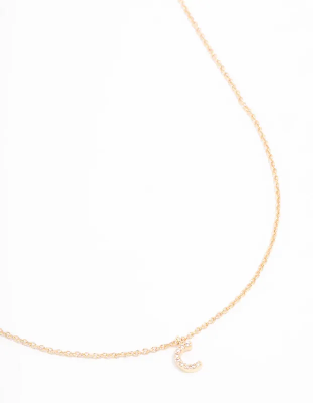 Gold Plated Cubic Zirconia Letter C Necklace sold by lovisa