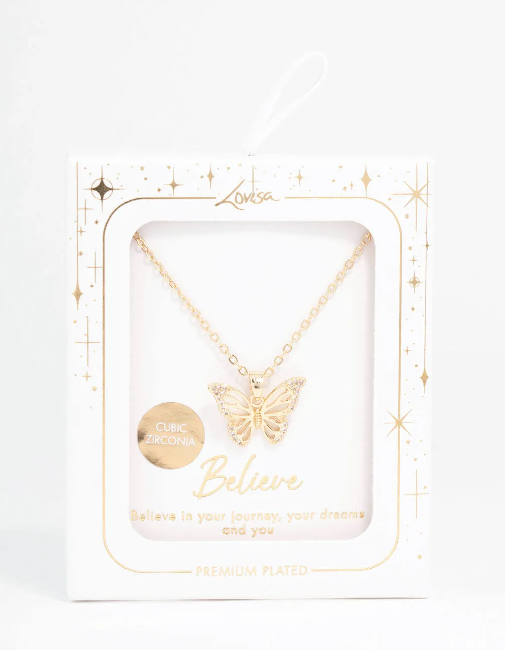 Gold Plated Cubic Zirconia Butterfly Necklace sold by lovisa product image thumbnail 3