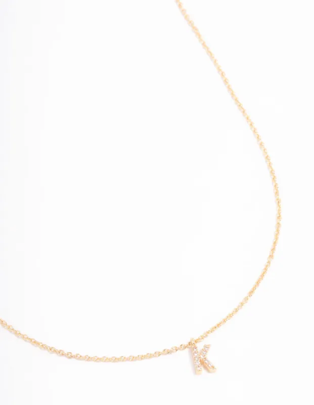 Gold Plated Cubic Zirconia Letter K Necklace sold by lovisa