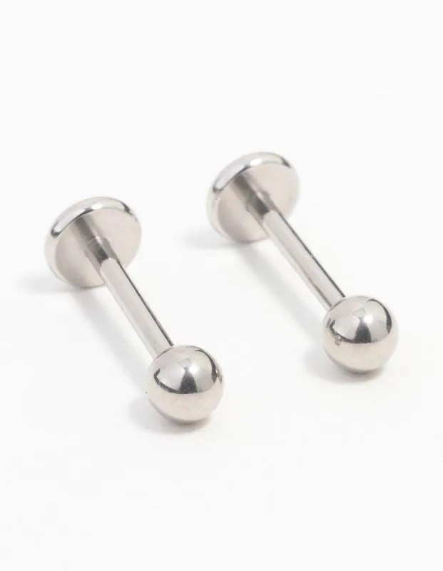 Surgical Steel Plain Ball Flat Back Earrings 2-Pack sold by lovisa