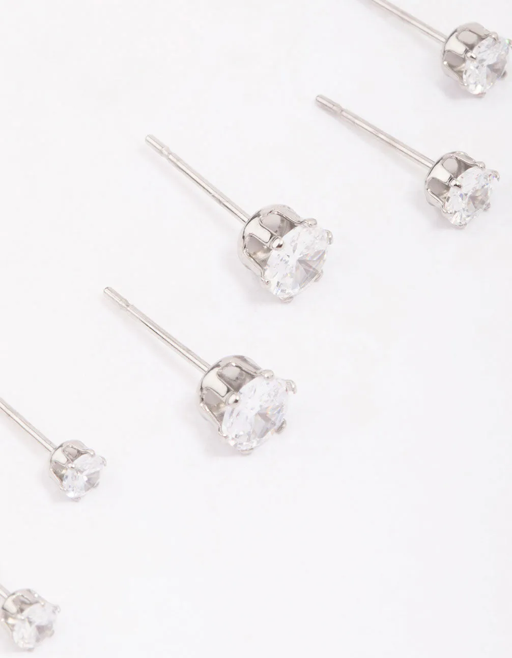 Surgical Steel Graduating Cubic Zirconia Stud Earring 3-Pack sold by lovisa product image thumbnail 3
