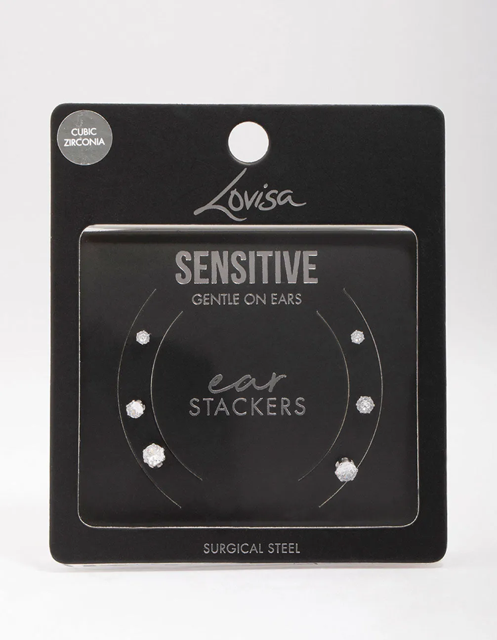 Surgical Steel Graduating Cubic Zirconia Stud Earring 3-Pack sold by lovisa product image thumbnail 2