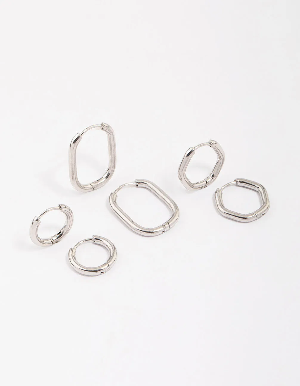 Surgical Steel Geometric Modern Hoop Earring 3-Pack sold by lovisa