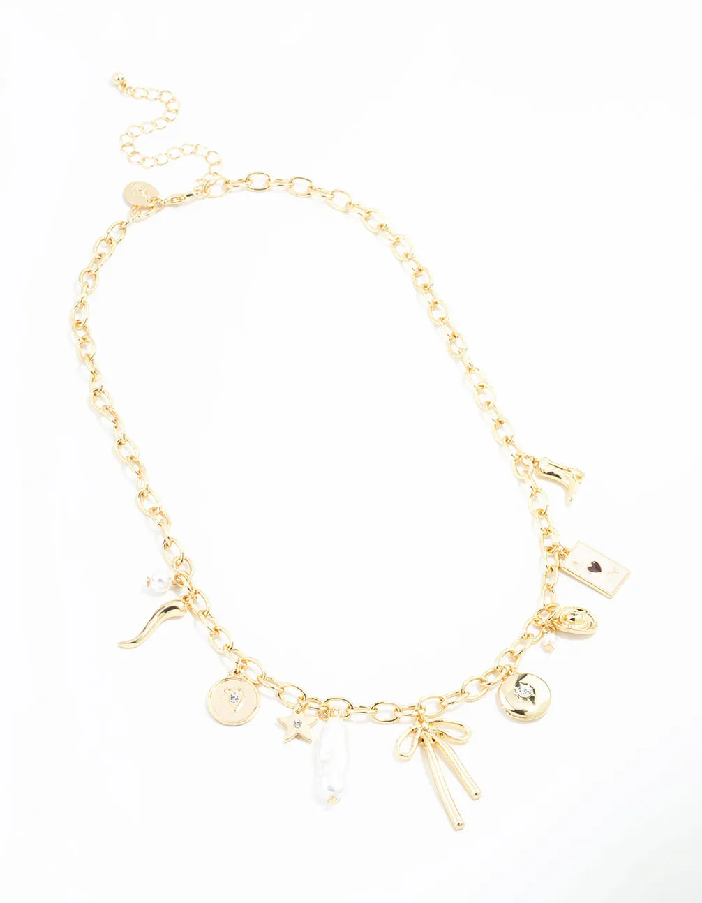 Gold Plated Bow & Star Charm Necklace sold by lovisa product image thumbnail 4