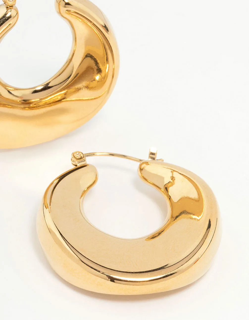 Waterproof Gold Plated Stainless Steel Large Hoop Earrings sold by lovisa product image thumbnail 3