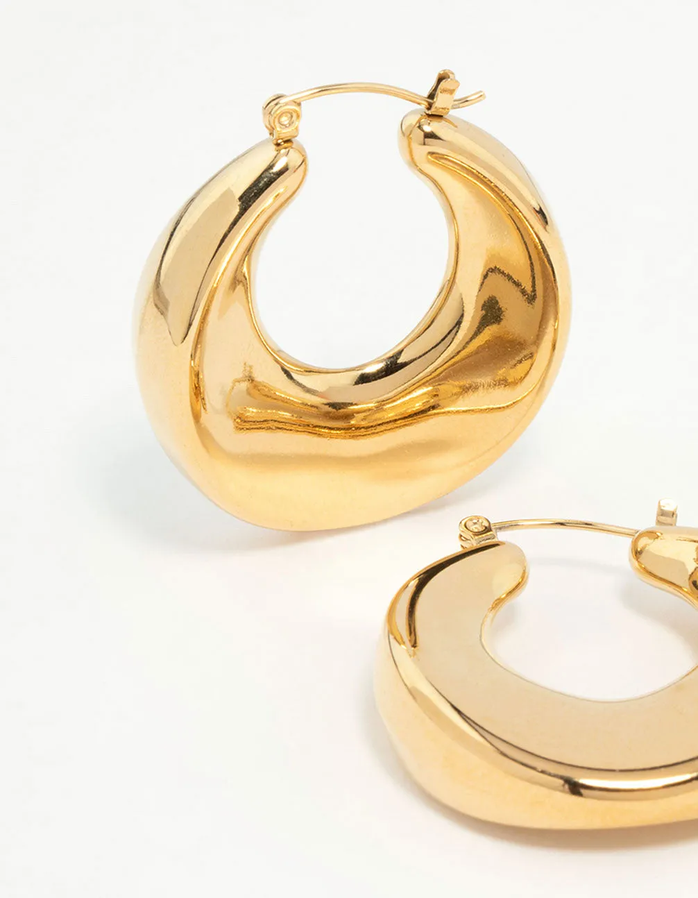 Waterproof Gold Plated Stainless Steel Large Hoop Earrings sold by lovisa product image thumbnail 2