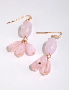 Gold Swirled Cluster Drop Earrings sold by lovisa