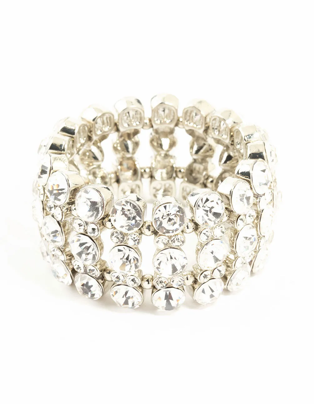 Silver Layered Diamante Bracelet sold by lovisa