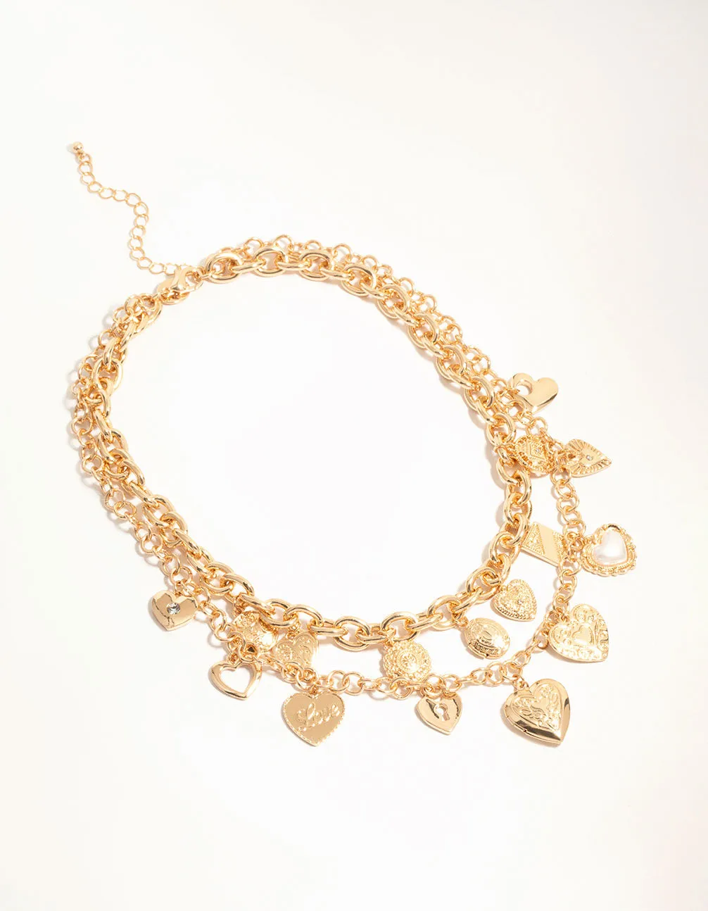 Gold Layered Heart Charm Necklace sold by lovisa product image thumbnail 2