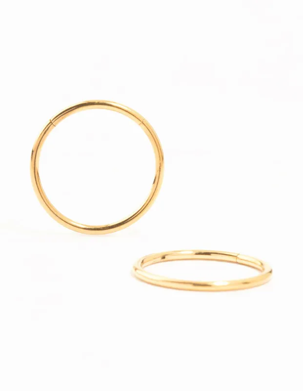 Gold Plated Titanium Sleeper Earrings 12 mm sold by lovisa