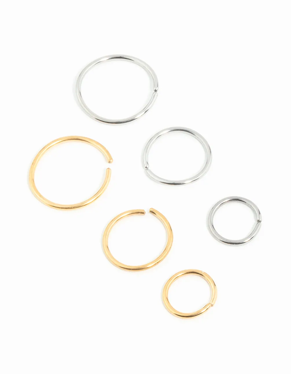Mixed Metals Graduating Nose Rings 6-Pack sold by lovisa
