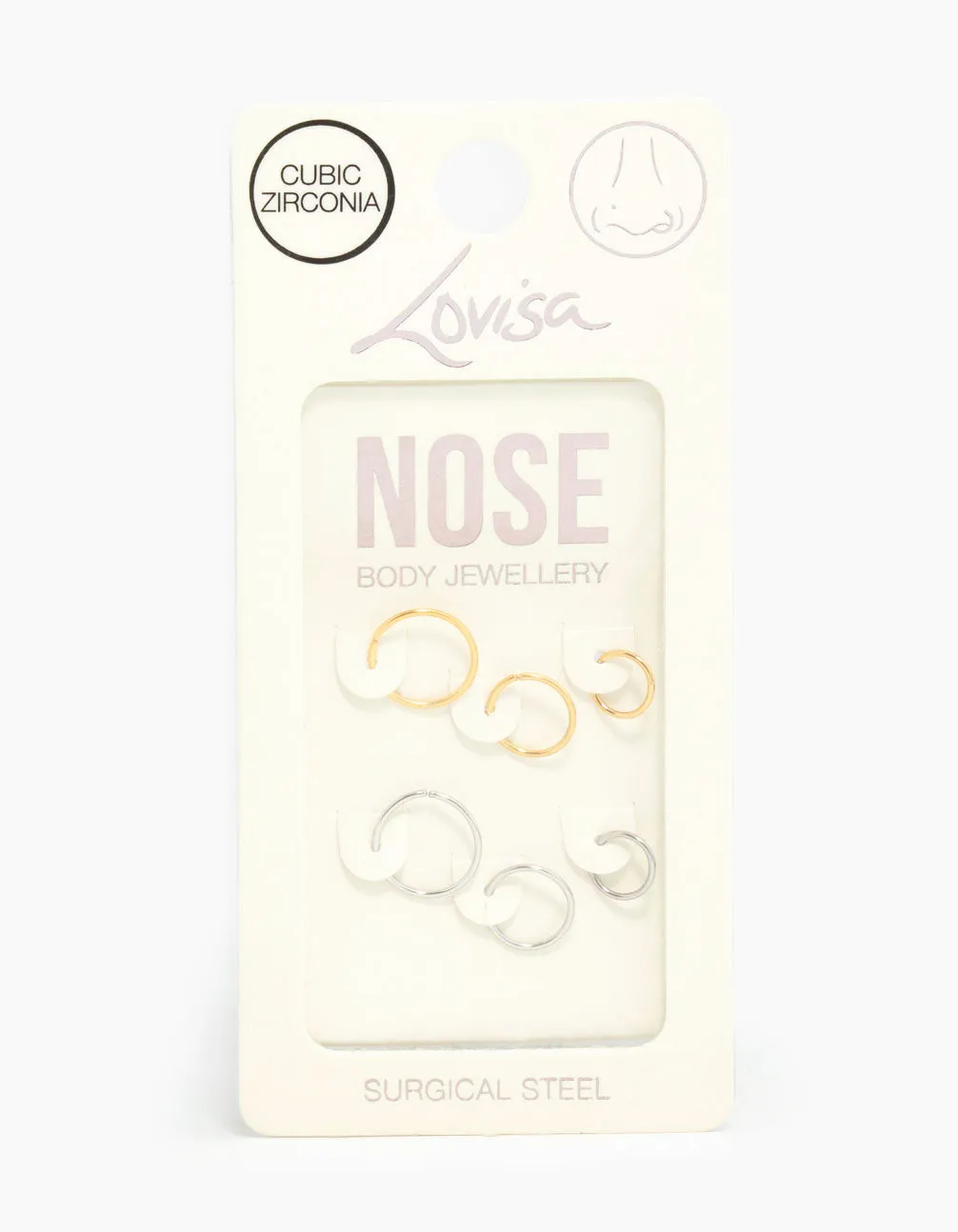 Mixed Metals Graduating Nose Rings 6-Pack sold by lovisa product image thumbnail 3