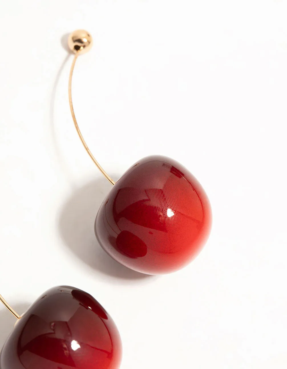 Red Cherry Thread Through Gold Drop Earrings sold by lovisa product image thumbnail 5