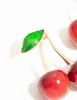 Red Double Cherry Drop Gold Earrings sold by lovisa