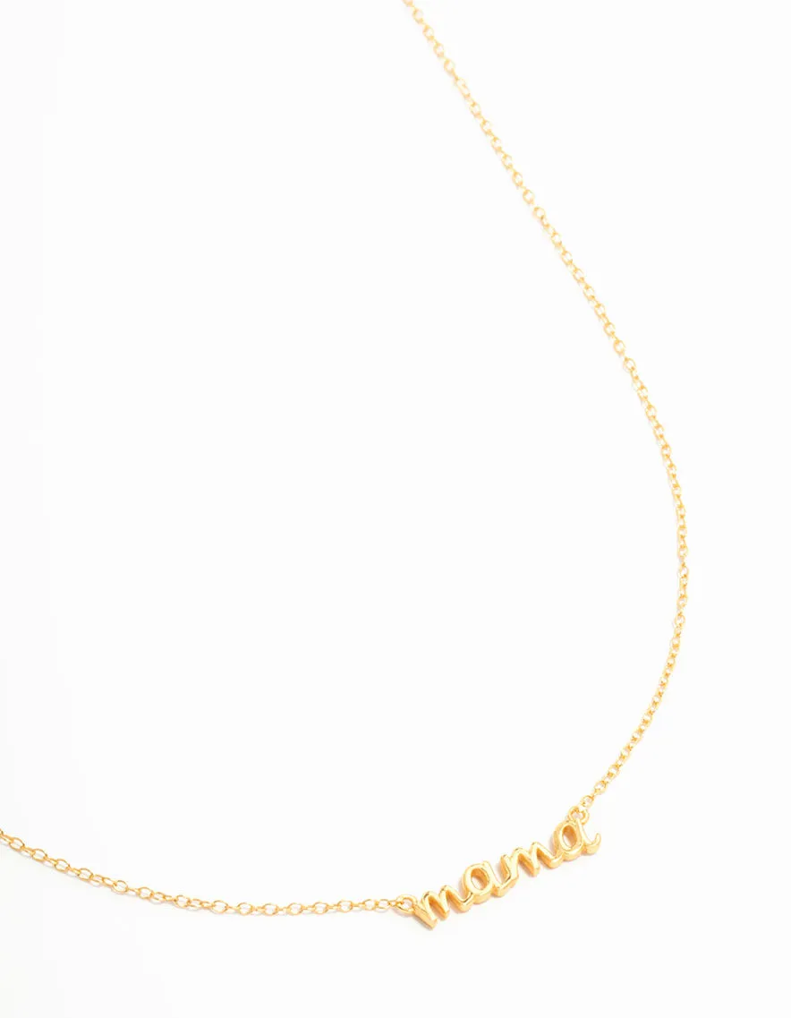 Gold Plated Sterling Silver Mama Necklace sold by lovisa