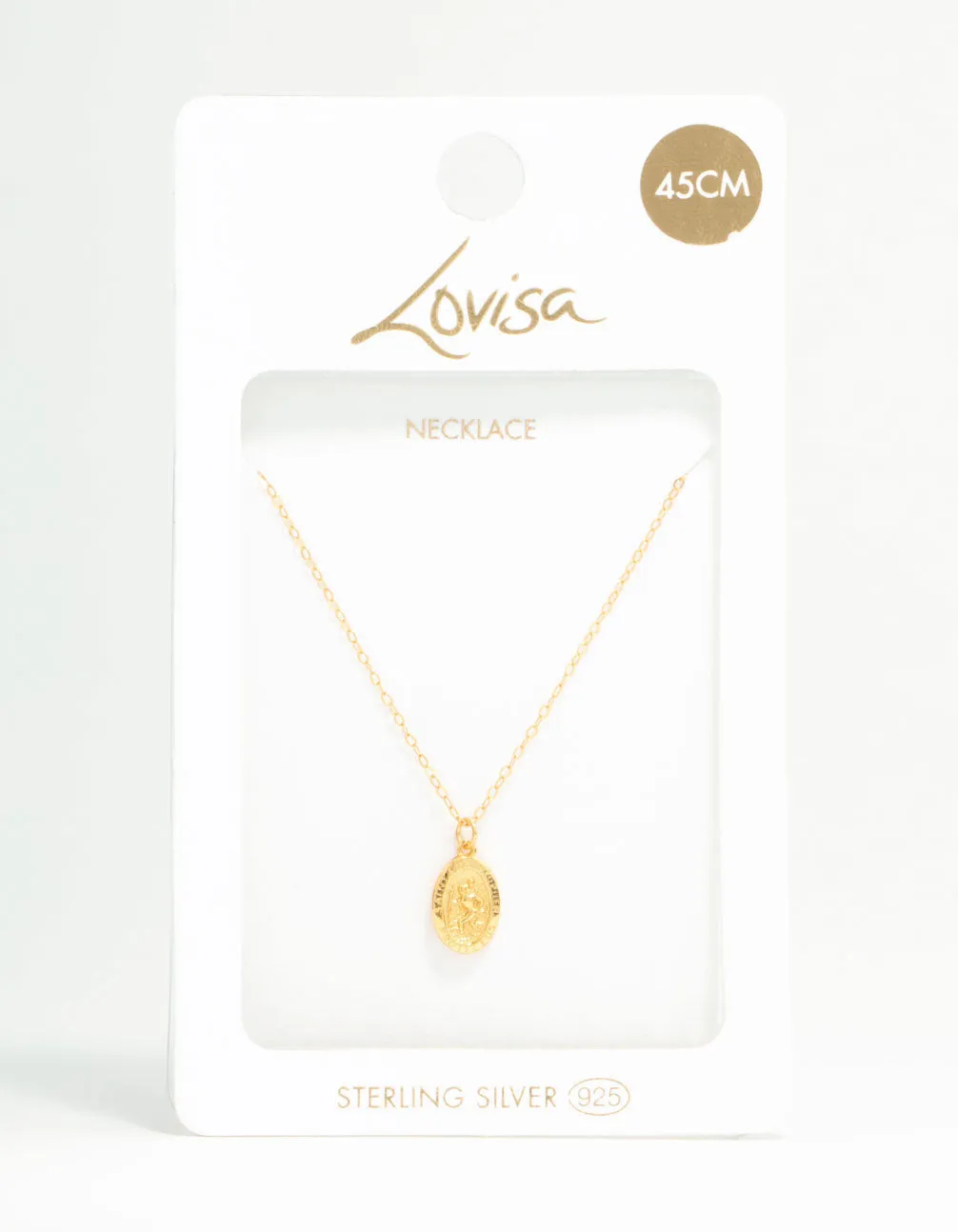 Gold Plated Sterling Silver St. Christopher Pendant Necklace sold by lovisa product image thumbnail 5