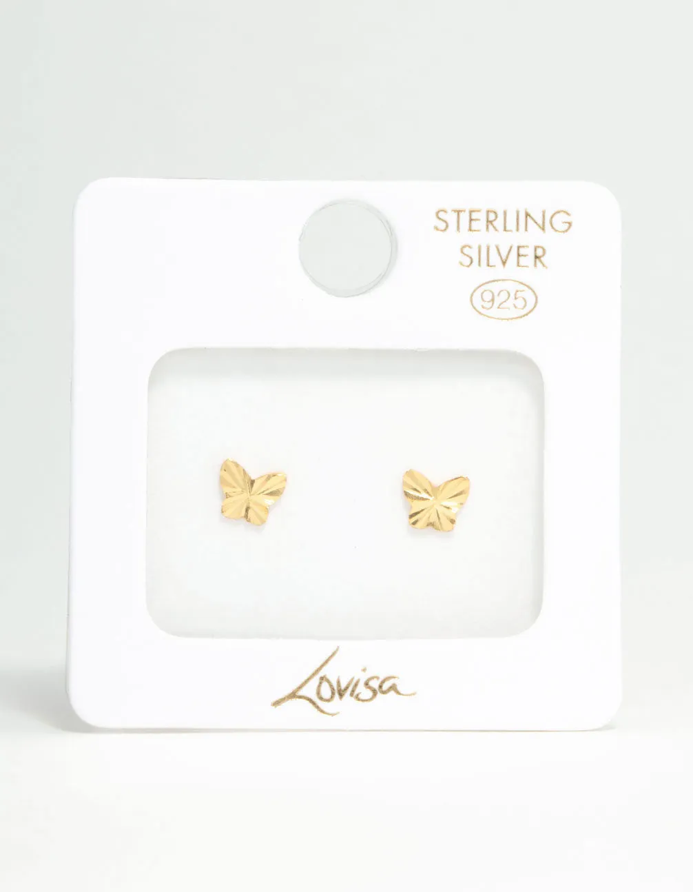 Gold Plated Sterling Silver Butterfly Stud Earrings sold by lovisa product image thumbnail 5