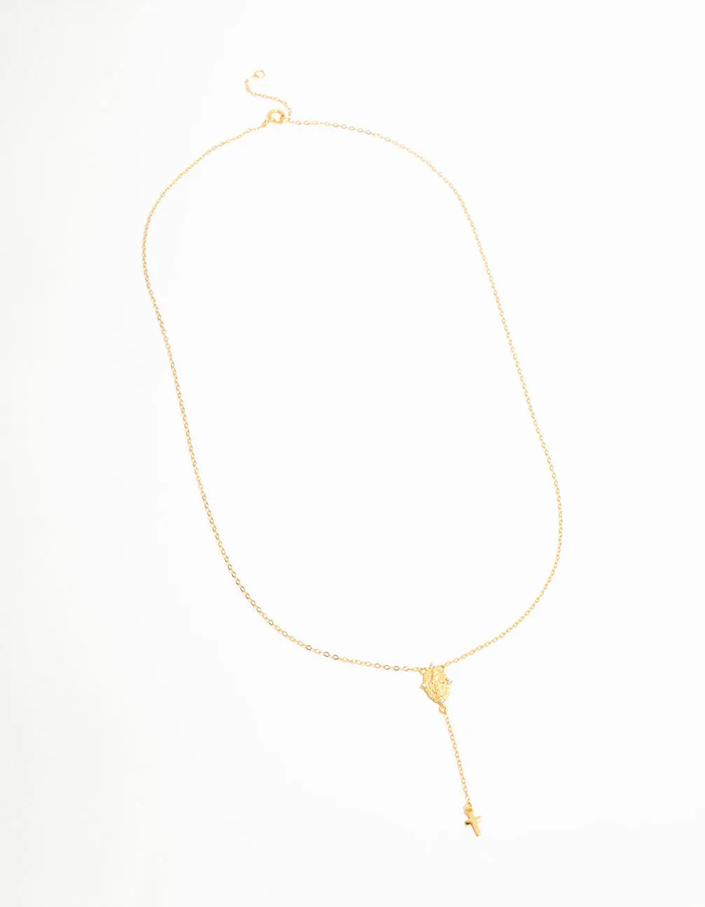 Gold Plated Sterling Silver Rosary Cross Necklace sold by lovisa product image thumbnail 4