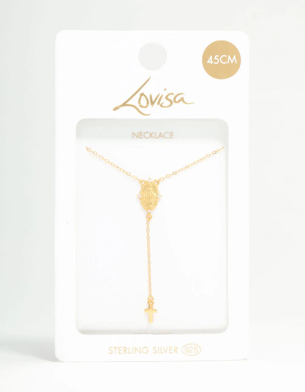 Gold Plated Sterling Silver Rosary Cross Necklace sold by lovisa product image thumbnail 5