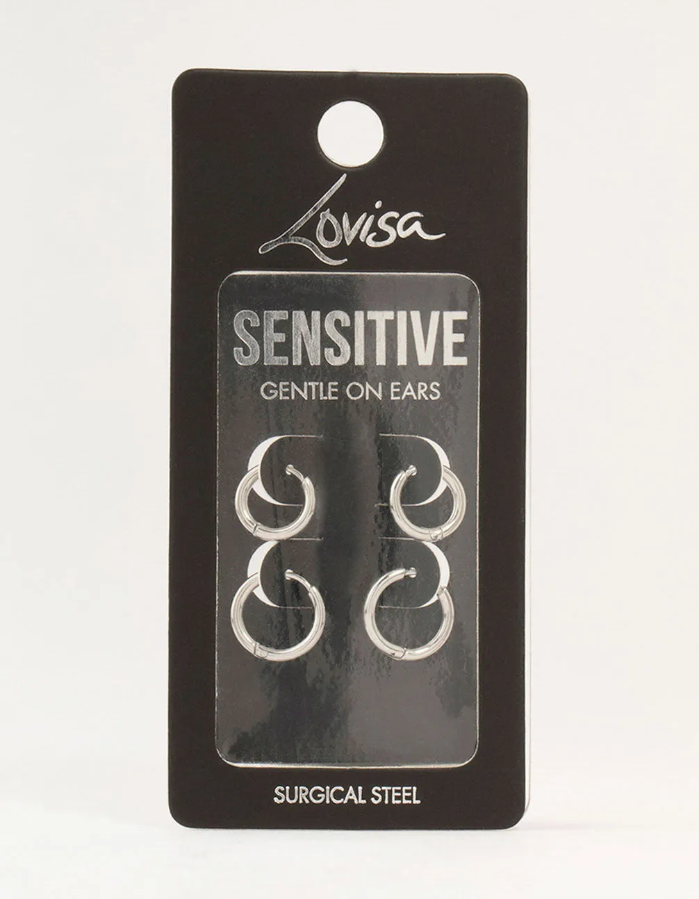 Surgical Steel Classic Hoop Earrings 2-Pack sold by lovisa product image thumbnail 3