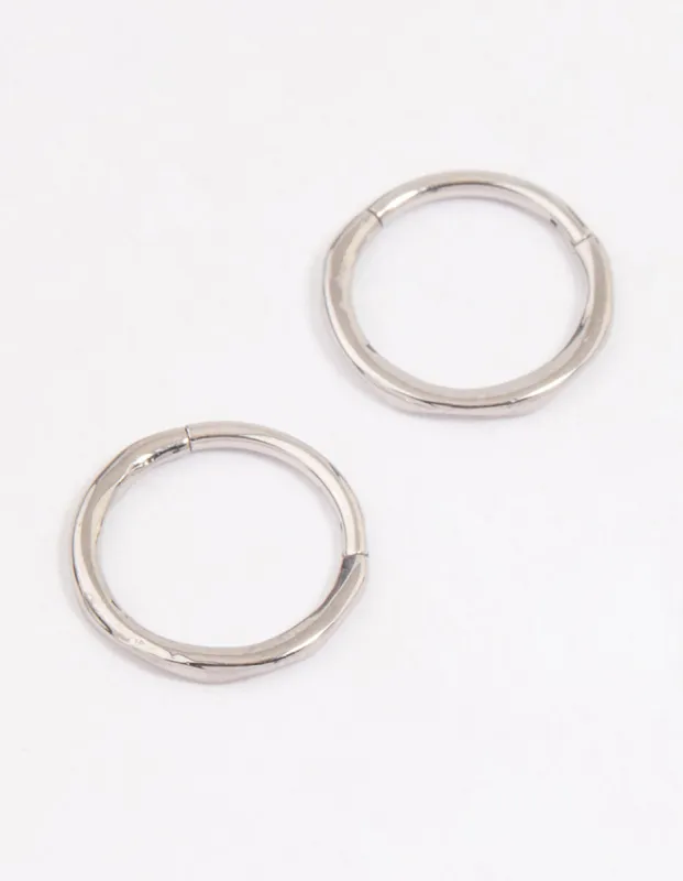 Surgical Steel Wavy Sleeper Hoop Earrings 10mm sold by lovisa