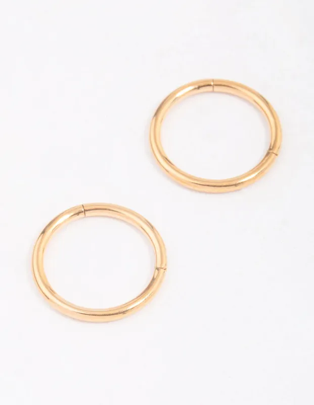 Gold Plated Surgical Steel Sleeper Hoop Earrings 10mm sold by lovisa