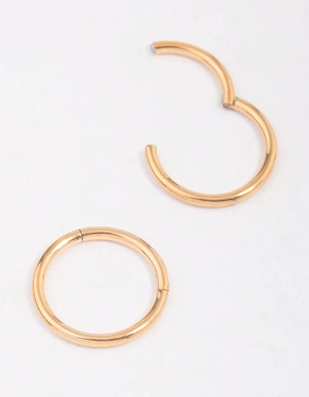 Gold Plated Surgical Steel Sleeper Hoop Earrings 10mm sold by lovisa product image thumbnail 2