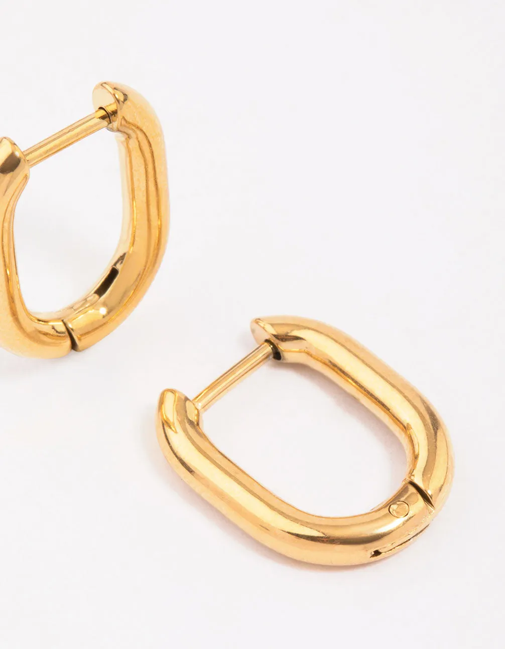 Gold Plated Surgical Steel Rectangular Hoop Earrings sold by lovisa product image thumbnail 2