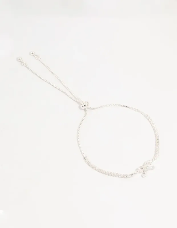 Silver Cubic Zirconia Cupchain Bow Bracelet sold by lovisa