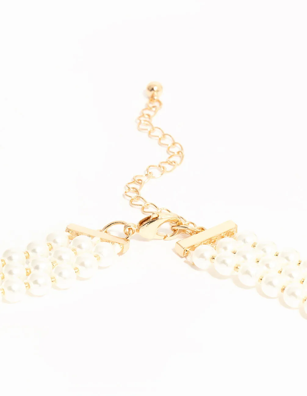 Gold Plated Pearl Triple Row Layered Necklace sold by lovisa product image thumbnail 3