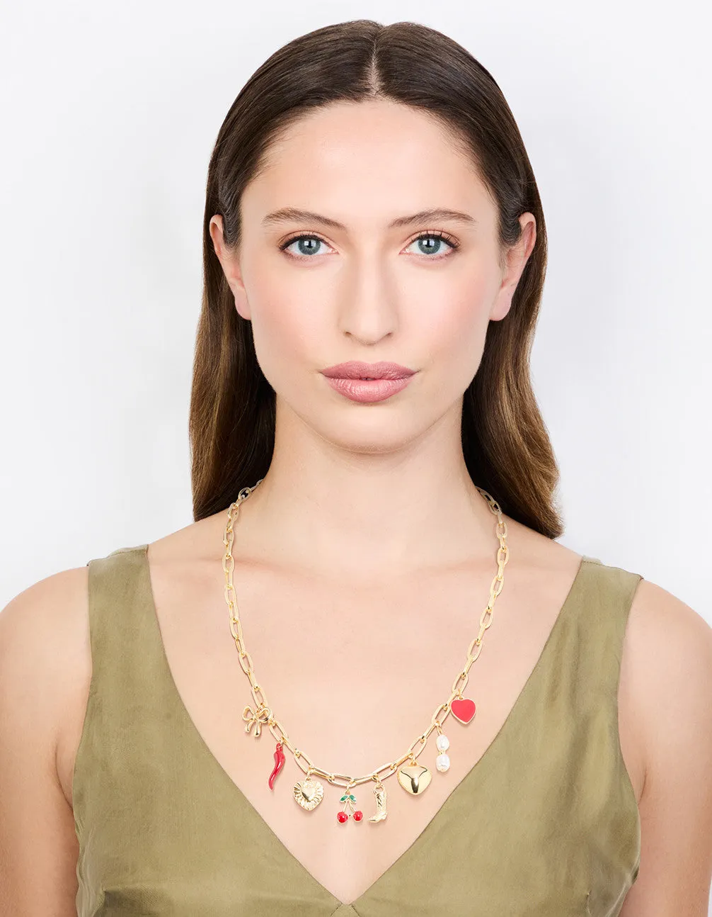 Gold Plated Chili & Cherry Charm Necklace sold by lovisa product image thumbnail 3