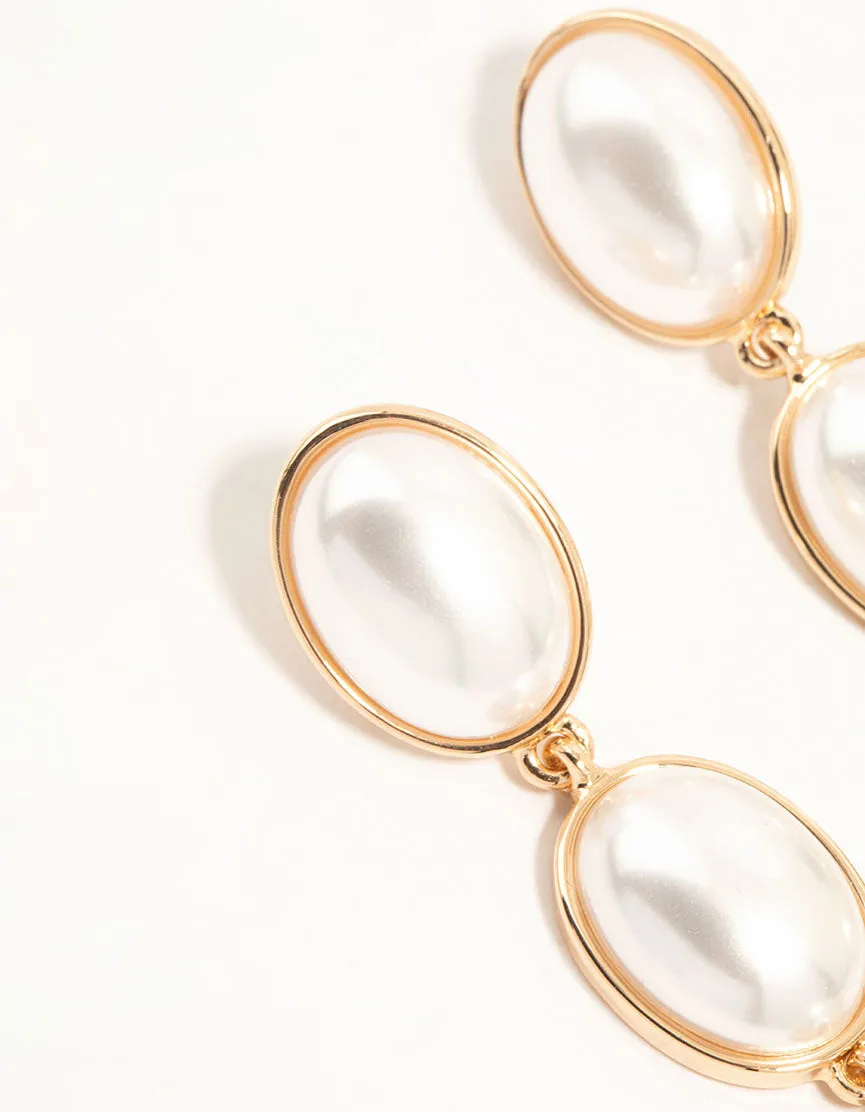 Gold Pearl Drop Earrings sold by lovisa product image thumbnail 4