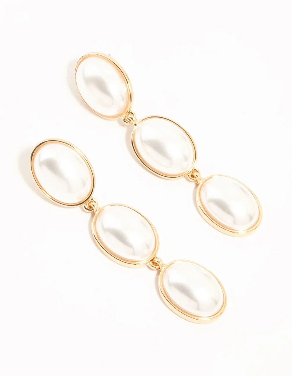 Gold Pearl Drop Earrings sold by lovisa