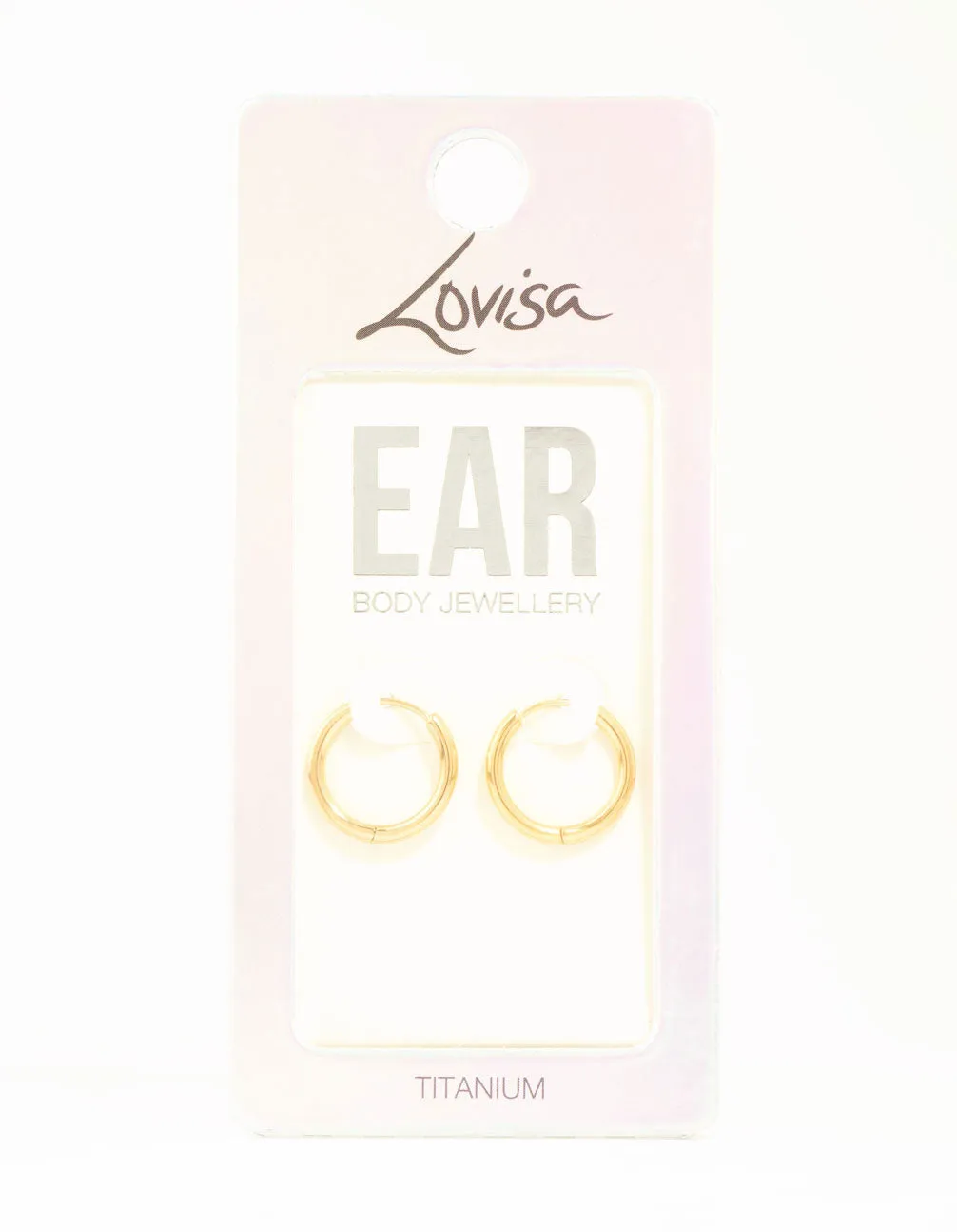 Gold Plated Titanium Medium Classic Hoop Earrings sold by lovisa product image thumbnail 3